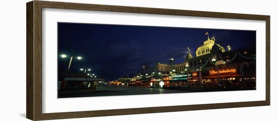 Buildings Lit Up at Night, Scheveningen, the Hague, South Holland, Netherlands-null-Framed Photographic Print