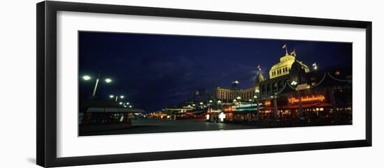 Buildings Lit Up at Night, Scheveningen, the Hague, South Holland, Netherlands-null-Framed Photographic Print