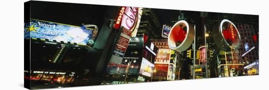 Buildings Lit Up at Night, Times Square, Manhattan, New York City, New York, USA-null-Stretched Canvas