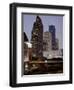 Buildings Lit Up at Night, Wortham Theater Center, Houston, Texas, USA-null-Framed Photographic Print