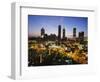 Buildings Lit Up at Sunset, Centennial Olympic Park, Atlanta, Georgia, USA-null-Framed Photographic Print