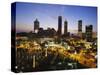 Buildings Lit Up at Sunset, Centennial Olympic Park, Atlanta, Georgia, USA-null-Stretched Canvas