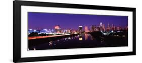Buildings Lit Up at the Waterfront, Philadelphia, Schuylkill River, Pennsylvania, USA 2012-null-Framed Photographic Print