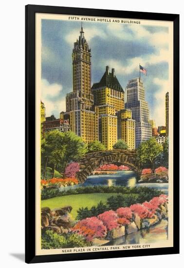 Buildings near Fifth Avenue, Central Park, New York City-null-Framed Art Print