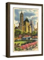 Buildings near Fifth Avenue, Central Park, New York City-null-Framed Art Print