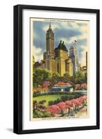 Buildings near Fifth Avenue, Central Park, New York City-null-Framed Art Print