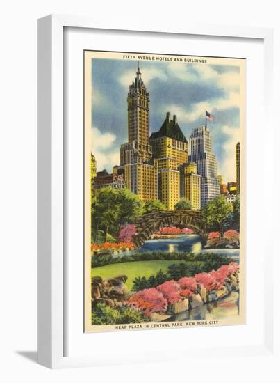 Buildings near Fifth Avenue, Central Park, New York City-null-Framed Art Print