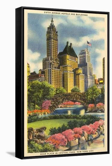 Buildings near Fifth Avenue, Central Park, New York City-null-Framed Stretched Canvas