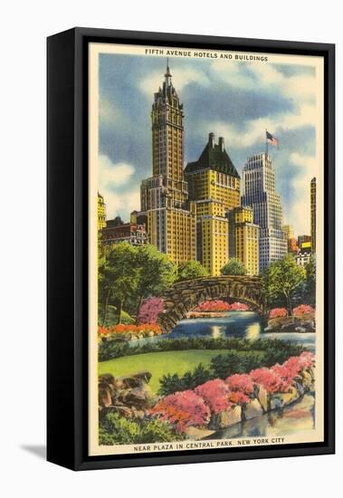 Buildings near Fifth Avenue, Central Park, New York City-null-Framed Stretched Canvas