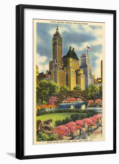 Buildings near Fifth Avenue, Central Park, New York City-null-Framed Art Print