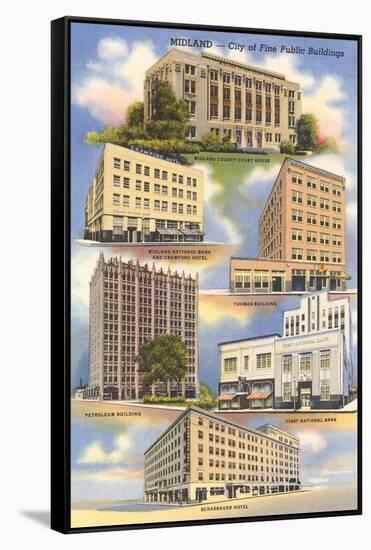 Buildings of Midland-null-Framed Stretched Canvas