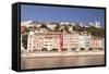 Buildings of Old Lyon and the River Saone, Lyon, Rhone, Rhone-Alpes, France, Europe-Julian Elliott-Framed Stretched Canvas