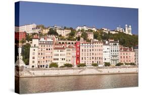 Buildings of Old Lyon and the River Saone, Lyon, Rhone, Rhone-Alpes, France, Europe-Julian Elliott-Stretched Canvas