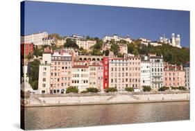 Buildings of Old Lyon and the River Saone, Lyon, Rhone, Rhone-Alpes, France, Europe-Julian Elliott-Stretched Canvas