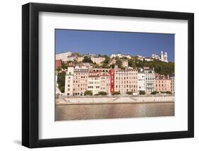 Buildings of Old Lyon and the River Saone, Lyon, Rhone, Rhone-Alpes, France, Europe-Julian Elliott-Framed Photographic Print