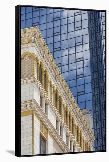 Buildings of the Amway Grand Plaza hotel, Grand Rapids, Michigan, USA-Randa Bishop-Framed Stretched Canvas