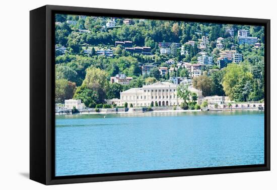 Buildings on a Hill, Villa Olmo, Lake Como, Lombardy, Italy-null-Framed Stretched Canvas