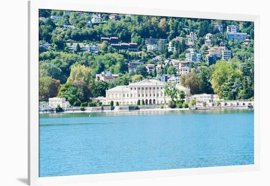 Buildings on a Hill, Villa Olmo, Lake Como, Lombardy, Italy-null-Framed Photographic Print