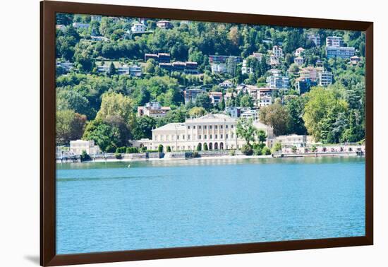 Buildings on a Hill, Villa Olmo, Lake Como, Lombardy, Italy-null-Framed Photographic Print