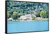 Buildings on a Hill, Villa Olmo, Lake Como, Lombardy, Italy-null-Framed Stretched Canvas