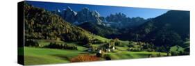 Buildings on a Landscape, Dolomites, Funes Valley, le Odle, Santa Maddalena, Tyrol, Italy-null-Stretched Canvas