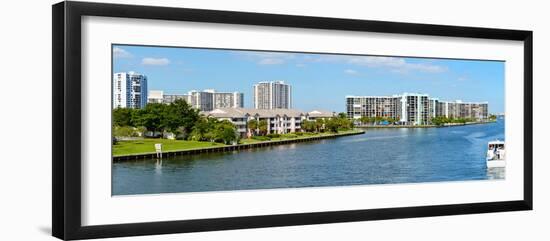 Buildings on Intracoastal Waterway, Hollywood Beach, Hollywood, Florida, USA-null-Framed Photographic Print