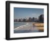 Buildings on Playa De San Lorenzo Beach, Gijon, Spain-Walter Bibikow-Framed Photographic Print