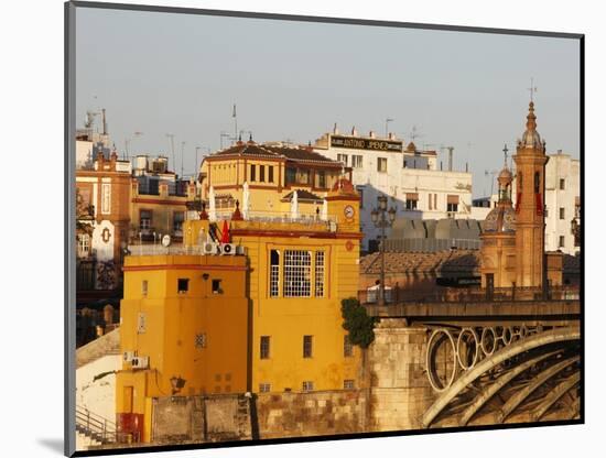 Buildings on the Bank of the Guadalquivir River, Seville, Andalucia, Spain, Europe-Godong-Mounted Photographic Print