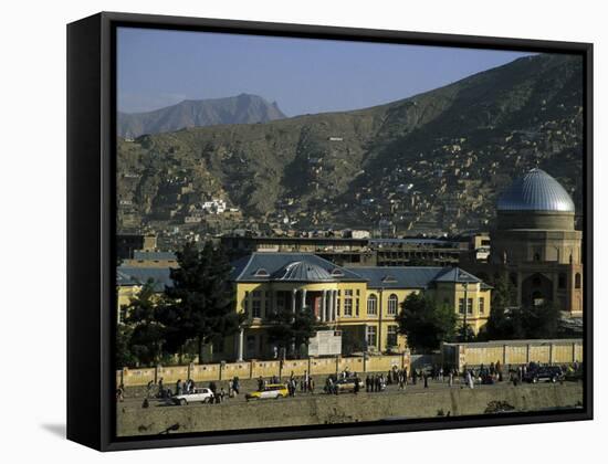 Buildings on the Banks of the Kabul River, Central Kabul, Kabul, Afghanistan-Jane Sweeney-Framed Stretched Canvas