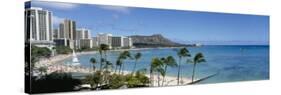 Buildings on the Beach, Waikiki Beach, Honolulu, Oahu, Hawaii, USA-null-Stretched Canvas