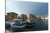 Buildings on the harbour of Piran, Slovenia, Europe-Sergio Pitamitz-Stretched Canvas