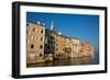 Buildings on the waterfront and Tower of Church of St. Euphemia behind, Old Town, Rovinj, Croatia-Richard Maschmeyer-Framed Photographic Print