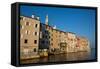 Buildings on the waterfront and Tower of Church of St. Euphemia behind, Old Town, Rovinj, Croatia-Richard Maschmeyer-Framed Stretched Canvas