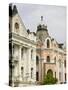 Buildings on Trg Slobode Square, Novi Sad, Vojvodina Region, Serbia-Walter Bibikow-Stretched Canvas