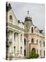 Buildings on Trg Slobode Square, Novi Sad, Vojvodina Region, Serbia-Walter Bibikow-Stretched Canvas