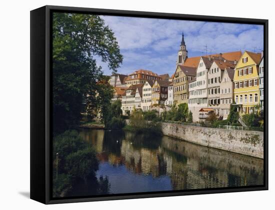 Buildings Overlooking the Neckar River at Tubingen, Baden Wurttemberg, Germany, Europe-Nigel Blythe-Framed Stretched Canvas