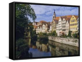 Buildings Overlooking the Neckar River at Tubingen, Baden Wurttemberg, Germany, Europe-Nigel Blythe-Framed Stretched Canvas