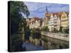 Buildings Overlooking the Neckar River at Tubingen, Baden Wurttemberg, Germany, Europe-Nigel Blythe-Stretched Canvas