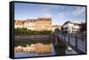 Buildings Reflected in the River Ill, Strasbourg, Bas-Rhin, Alsace, France, Europe-Julian Elliott-Framed Stretched Canvas