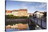 Buildings Reflected in the River Ill, Strasbourg, Bas-Rhin, Alsace, France, Europe-Julian Elliott-Stretched Canvas