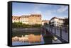 Buildings Reflected in the River Ill, Strasbourg, Bas-Rhin, Alsace, France, Europe-Julian Elliott-Framed Stretched Canvas