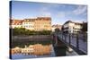 Buildings Reflected in the River Ill, Strasbourg, Bas-Rhin, Alsace, France, Europe-Julian Elliott-Stretched Canvas