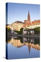 Buildings Reflected in the River Ill, Strasbourg, Bas-Rhin, Alsace, France, Europe-Julian Elliott-Stretched Canvas