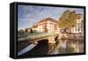 Buildings Reflected in the River Ill, Strasbourg, Bas-Rhin, Alsace, France, Europe-Julian Elliott-Framed Stretched Canvas