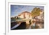 Buildings Reflected in the River Ill, Strasbourg, Bas-Rhin, Alsace, France, Europe-Julian Elliott-Framed Photographic Print