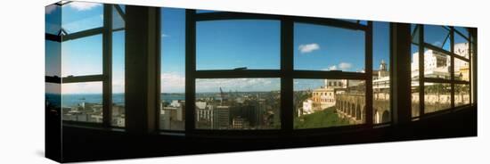 Buildings Viewed Through from a Window of Lacerda Elevator, Pelourinho, Salvador, Bahia, Brazil-null-Stretched Canvas