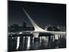 Buildings with a Footbridge at the Port, Puente De La Mujer, Puerto Madero, Buenos Aires, Argentina-null-Mounted Photographic Print