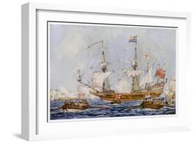 Built by Raleigh and Named the Ark Raleigh Purchased by Elizabeth and Renamed Ark Royal-Cecil King-Framed Art Print