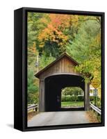 Built in 1837, Coombs Covered Bridge, Ashuelot River in Winchester, New Hampshire, USA-Jerry & Marcy Monkman-Framed Stretched Canvas