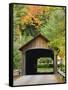 Built in 1837, Coombs Covered Bridge, Ashuelot River in Winchester, New Hampshire, USA-Jerry & Marcy Monkman-Framed Stretched Canvas